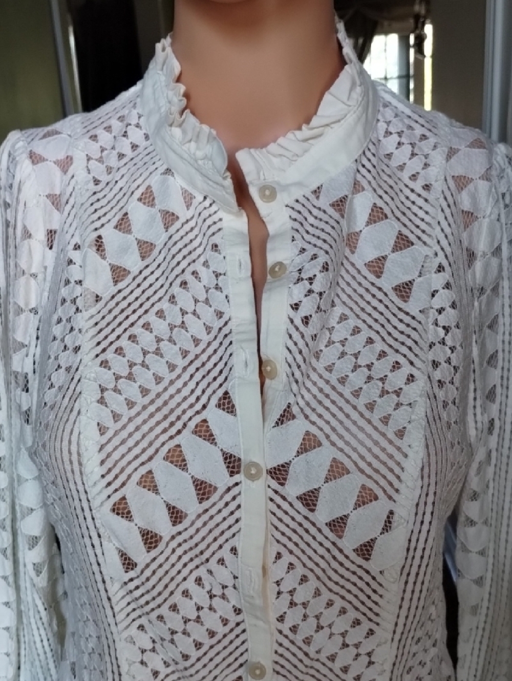 Crochet Button-Front Anthropologie Top - Picture 6 of 15
